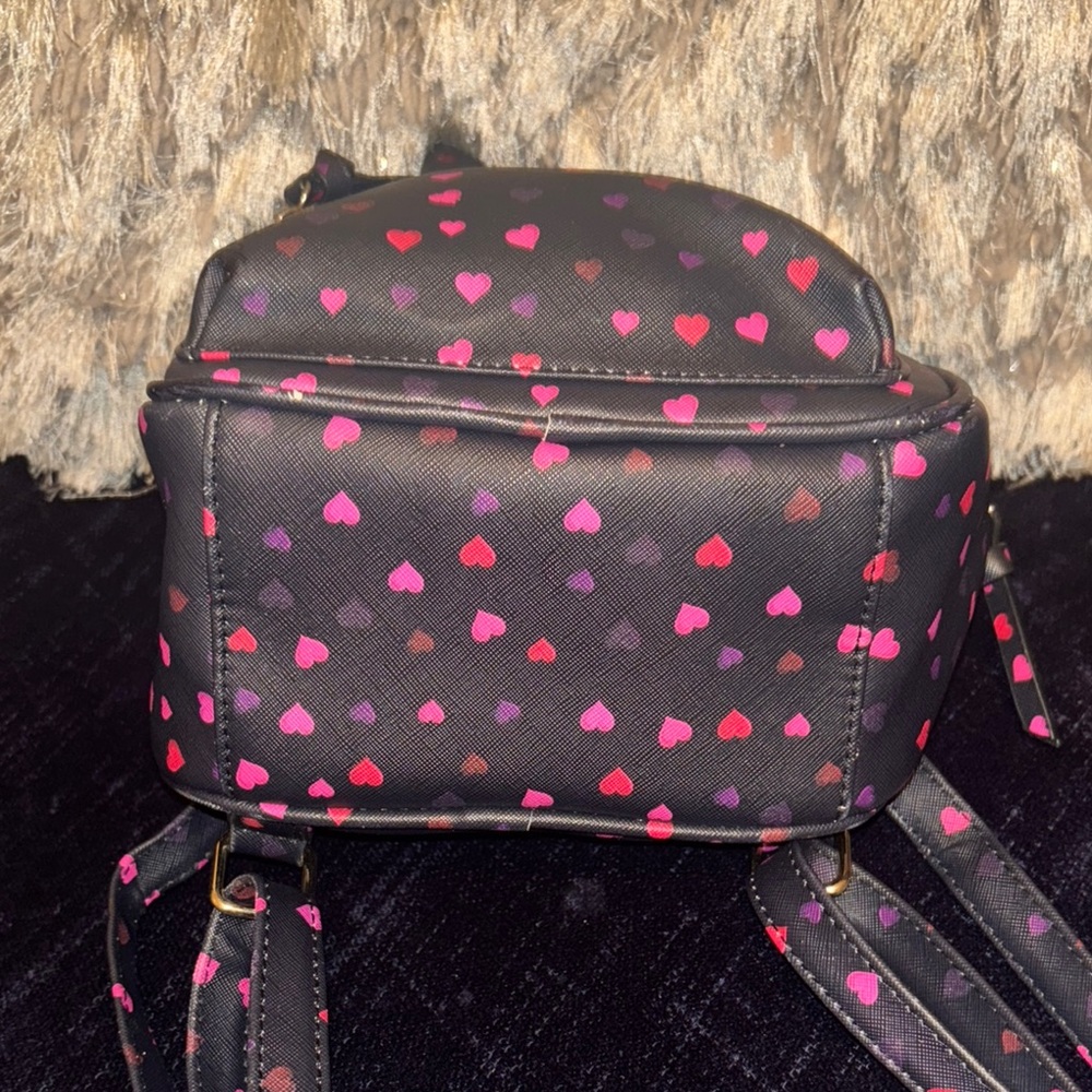 Chic Heart-Patterned Backpack With Bow - image 5